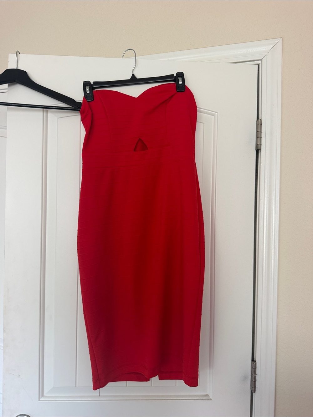 Strapless Red Sheath Dress